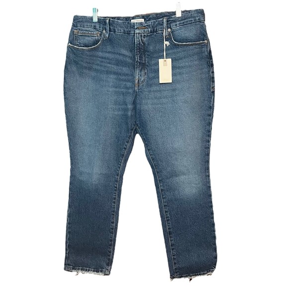 Good American Good Classic Jeans Women's Size 15 Denim Frayed Hem - Picture 1 of 6